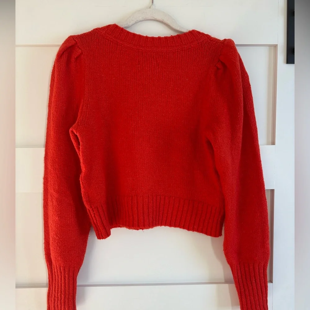 Maeve Puff Sleeve Sweater Orange Size Small - Picture 4 of 4